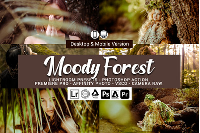 20 Moody Forest Presets,Photoshop actions,LUTS,VSCO