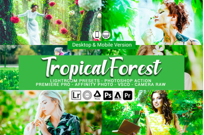 20 Tropical Forest Presets,Photoshop actions,LUTS,VSCO