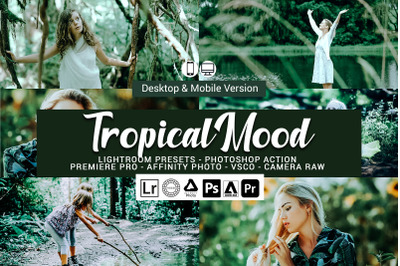 20 Tropical Mood Presets,Photoshop actions,LUTS,VSCO