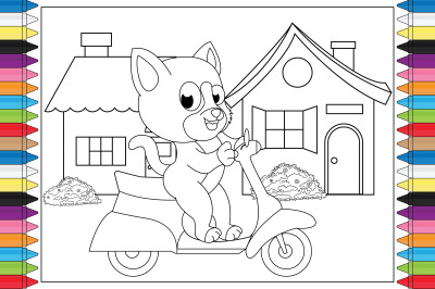 coloring cute cat for kids