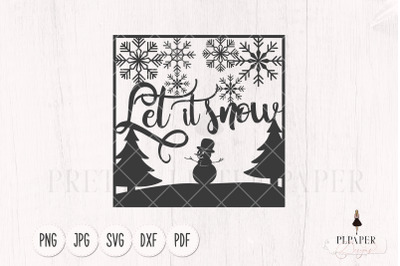 Christmas card svg, Let it snow svg, Christmas svg