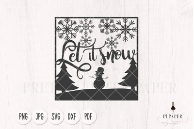 Christmas card svg&2C; Let it snow svg&2C; Christmas svg