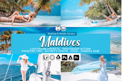 20 Maldives Presets,Photoshop actions,LUTS,VSCO