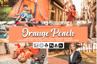 20 Orange Peach Presets,Photoshop actions,LUTS,VSCO