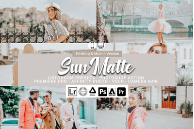 20 Sun Matte Presets,Photoshop actions,LUTS,VSCO