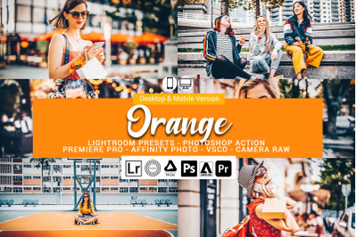 20 Orange Presets,Photoshop actions,LUTS,VSCO