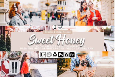 20 Sweet Honey Presets,Photoshop actions,LUTS,VSCO