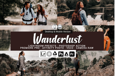 20 Wanderlust Presets,Photoshop actions,LUTS,VSCO