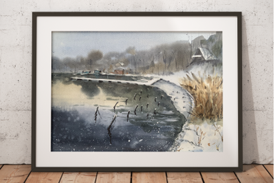 First Snow - Watercolor Print
