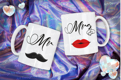 Love Valentine Couple Mugs Mock Up 1 - Hologram Design Background