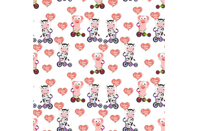 cute cow and pig pattern