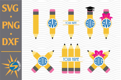 Pencil Monogram SVG&2C; PNG&2C; DXF Digital Files Include