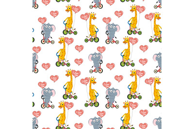 cute elephant and giraffe pattern