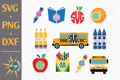 School Monogram SVG, PNG, DXF Digital Files Include