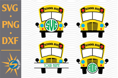 School Bus Monogram SVG, PNG, DXF Digital Files Include