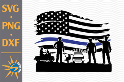 Police US Flag SVG, PNG, DXF Digital Files Include