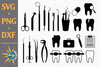 Dentist Tool Silhouette SVG, PNG, DXF Digital Files Include