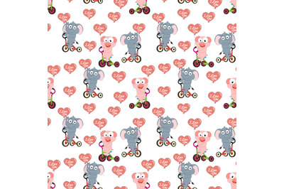 cute elephant and pig pattern