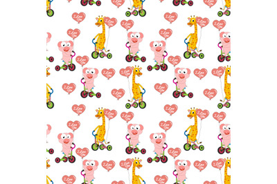 cute giraffe and pig pattern