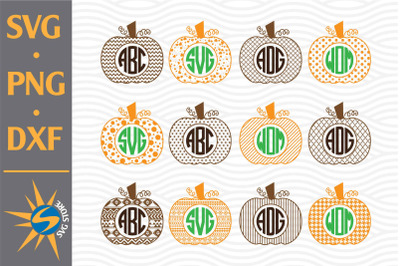 Pumpkin Monogram SVG, PNG, DXF Digital Files Include