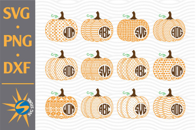 Pumpkin Pattern Monogram SVG&2C; PNG&2C; DXF Digital Files Include