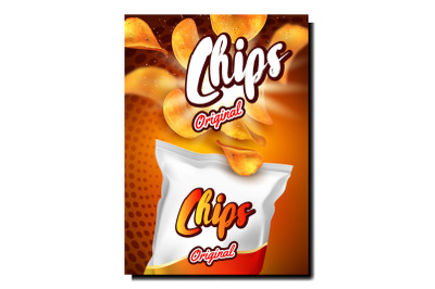 Chips Food Creative Promotional Banner Vector