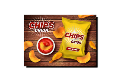 Onion Chips Creative Promotional Poster Vector