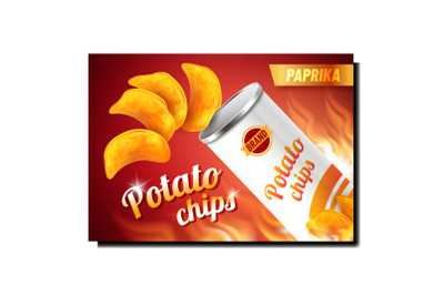 Potato Chips Creative Advertising Poster Vector