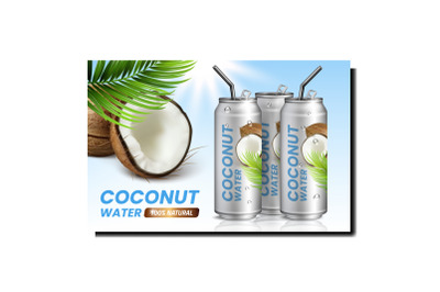 Coconut Water Creative Promotional Poster Vector