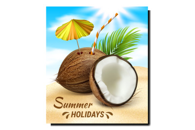 Summer Holidays Creative Promotional Poster Vector