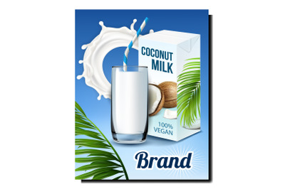 Coconut Milk Creative Promotional Poster Vector