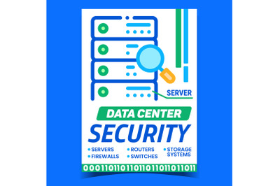 Data Center Security Creative Promo Poster Vector