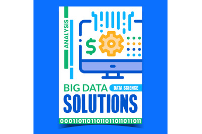 Big Data Solutions Creative Promo Poster Vector