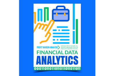 Financial Data Analytics Promotion Poster Vector