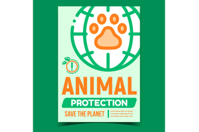 Animal Protection Creative Promotion Poster Vector