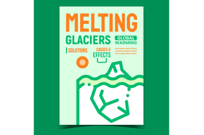 Melting Glaciers Creative Promotion Poster Vector