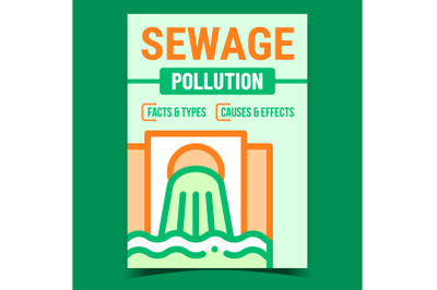 Sewage Pollution Creative Promotion Banner Vector