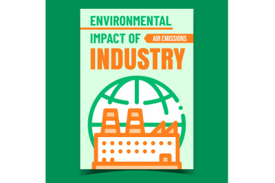 Environmental Impact Of Industry Poster Vector