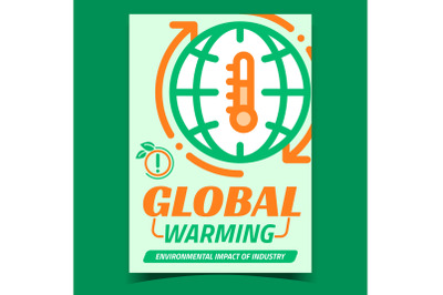 Global Warming Creative Promotional Banner Vector