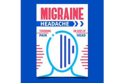 Migraine Headache Creative Promotion Banner Vector