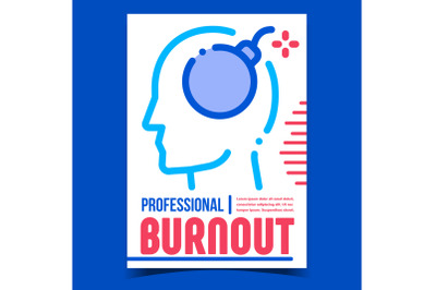 Professional Burnout Promotional Banner Vector