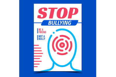 Stop Bullying Creative Promotion Poster Vector