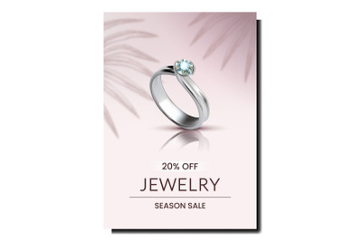 Ring Jewelry Accessory Promotional Banner Vector