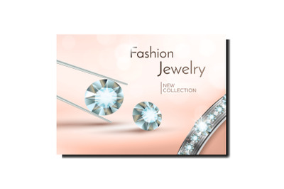 Fashion Jewelry Creative Promotional Banner Vector