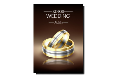 Wedding Rings Creative Promotional Banner Vector