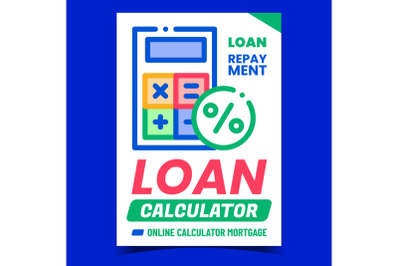 Loan Calculator Creative Promotion Banner Vector