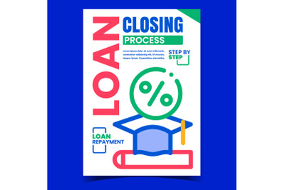 Loan Closing Process Promotional Banner Vector
