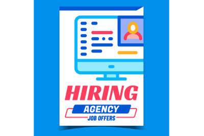 Hiring Agency Job Offers Promotion Banner Vector