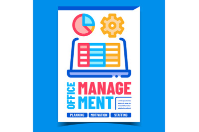 Office Management Creative Promotion Poster Vector