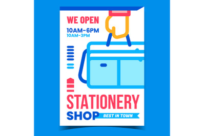 Stationery Shop Creative Promotion Banner Vector